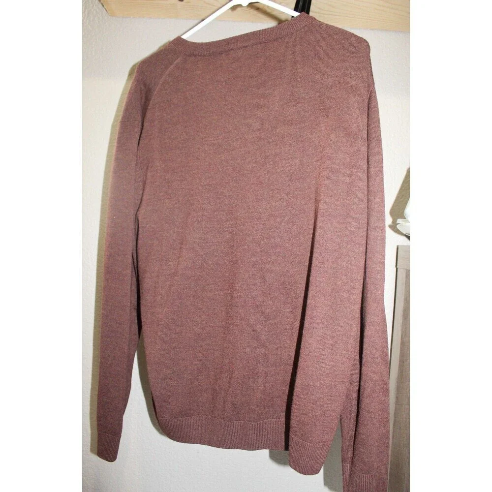 Turnberry Extra Fine Merino Wool Brown V neck Sweater Men's Medium